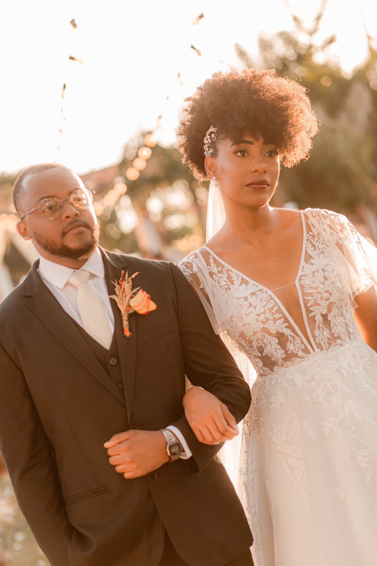 Casamento Por do Sol Amor Noivos Vestido de noiva Emoção Alegria