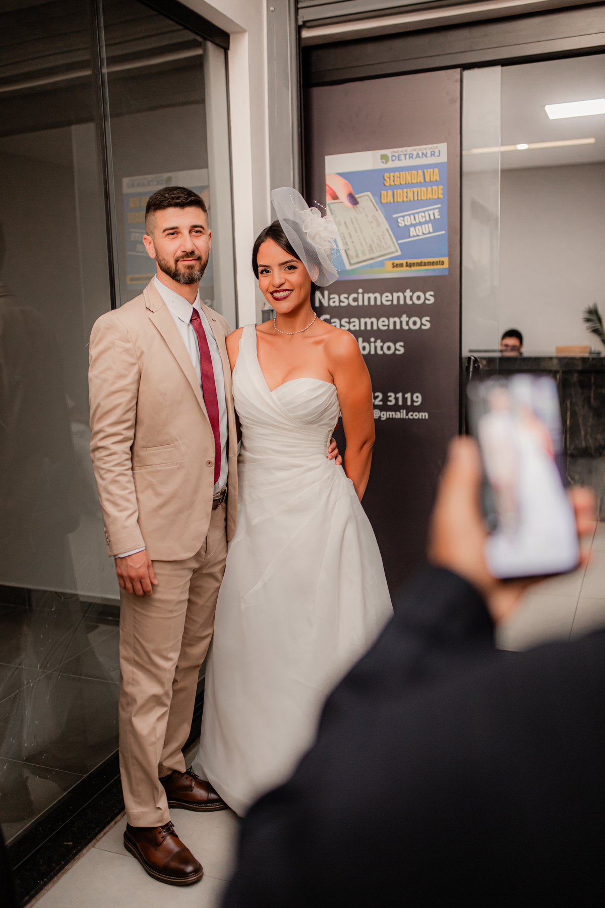 Casamento Civil Noiva Noivos Amor Emoção Vestido de Noiva