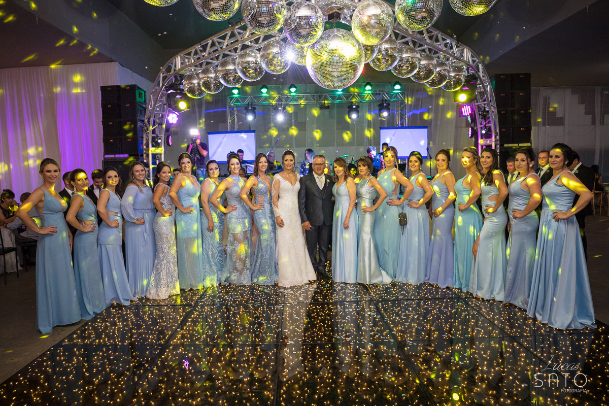 Foto de madrinhas na recepção do casamento em Rio Paranaíba