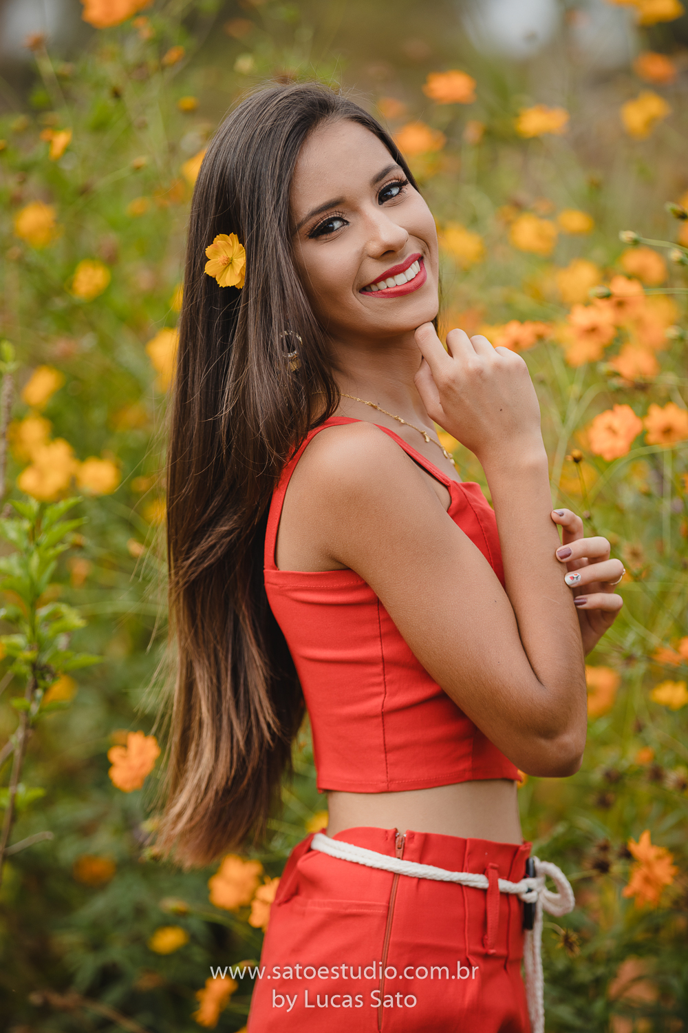 Book de 15 anos nas flores, no sítio localizado em São Gotardo-MG