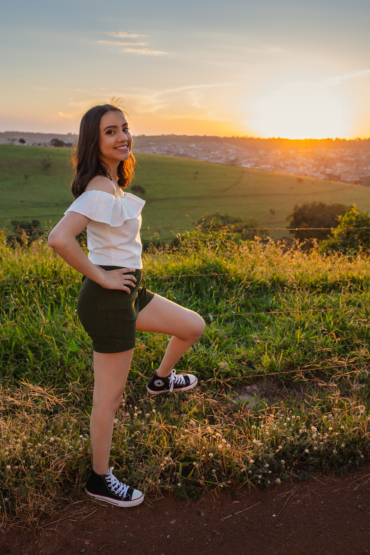 Ensaio na hora mágica do pôr do sol realizado em São Gotardo-MG.