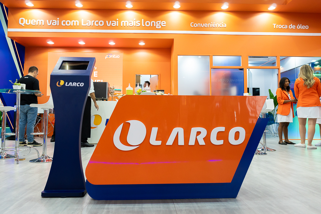 O estande da Larco pronto para receber clientes e parceiros