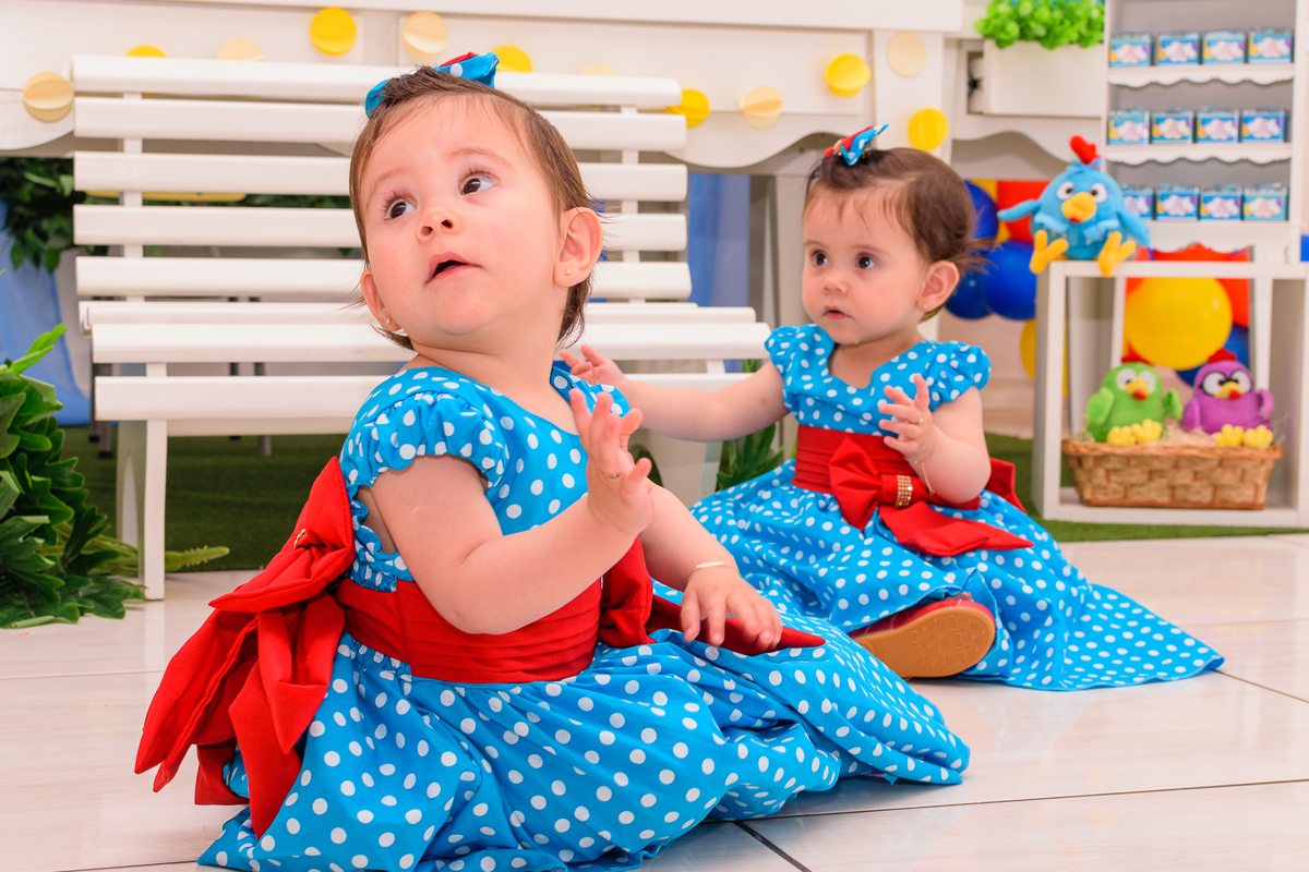 Aniversário - Gêmeas - 01 ano - Alice - Cecília - Birthday - Menina - Guria - Girl - Happy Birthday - Família - Fotografia de Aniversário - Infantil - Galinha Pintadinha