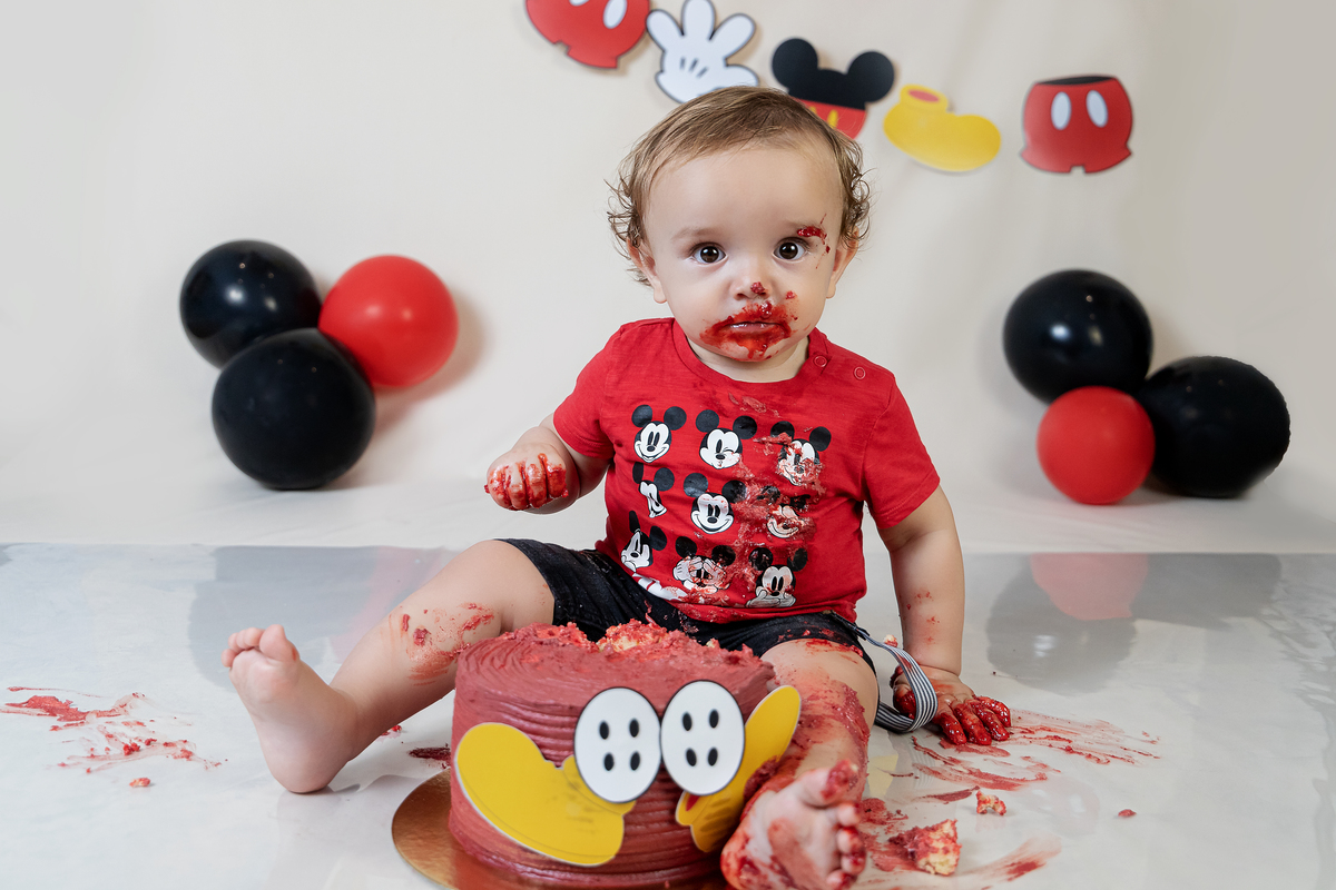 Smash the cake tema Mickey do Marcelo - Leiria