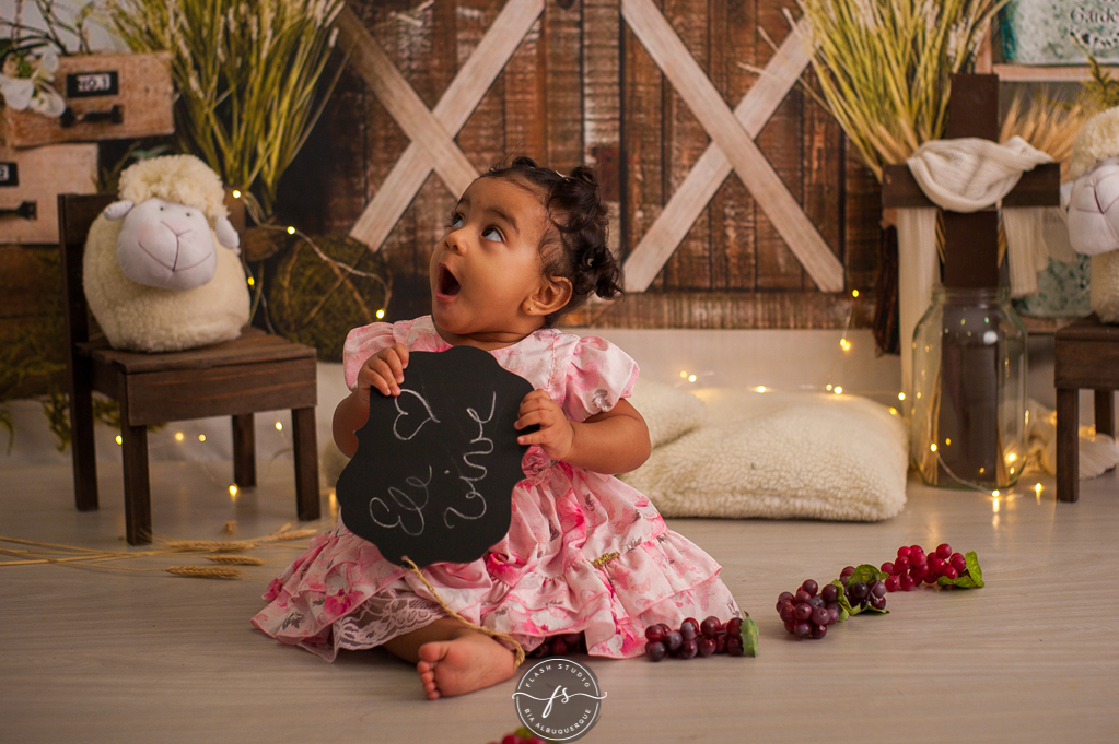 bebezinha com plaquinha em cenario de ovelha em ensaio de pascoa, com coelhinhos e ovelhinhas, no rio de janeiro, em bangu