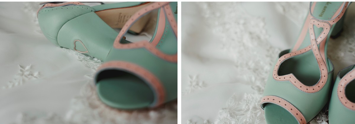 sapatos de noiva diferente - Pó de arroz 