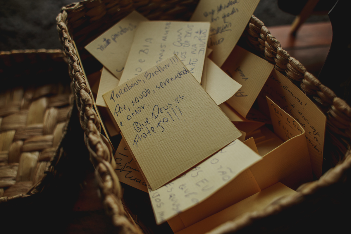 bilhetinhos para os noivos