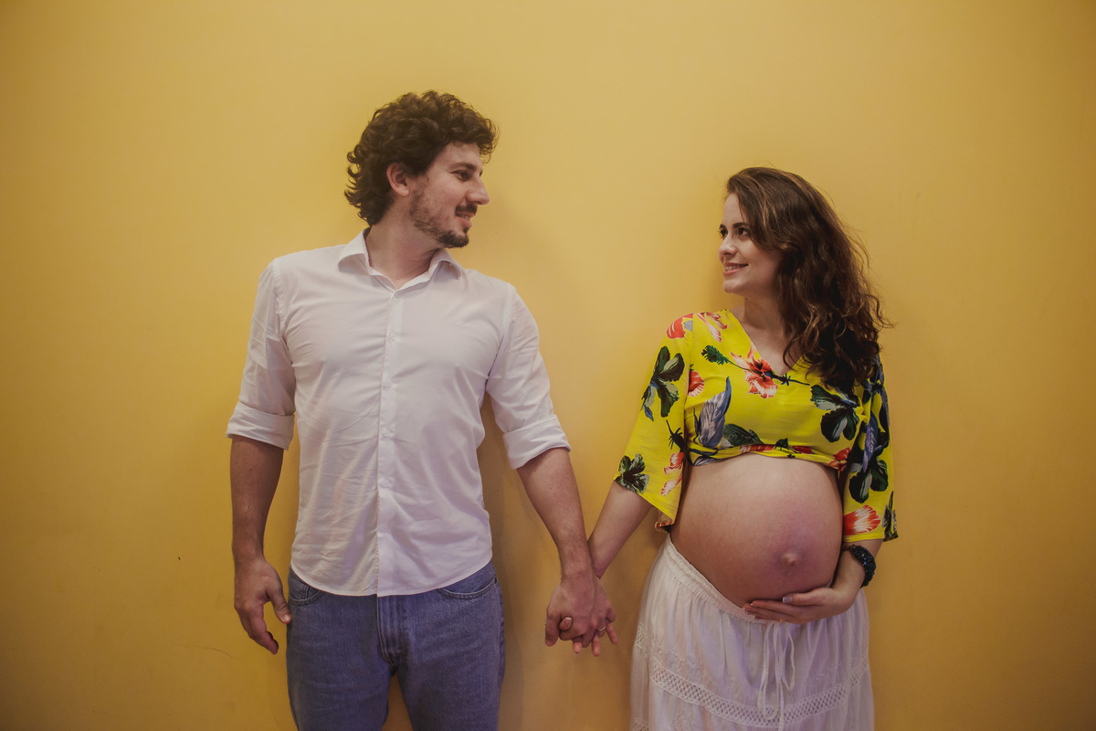 ensaio gestante em casa