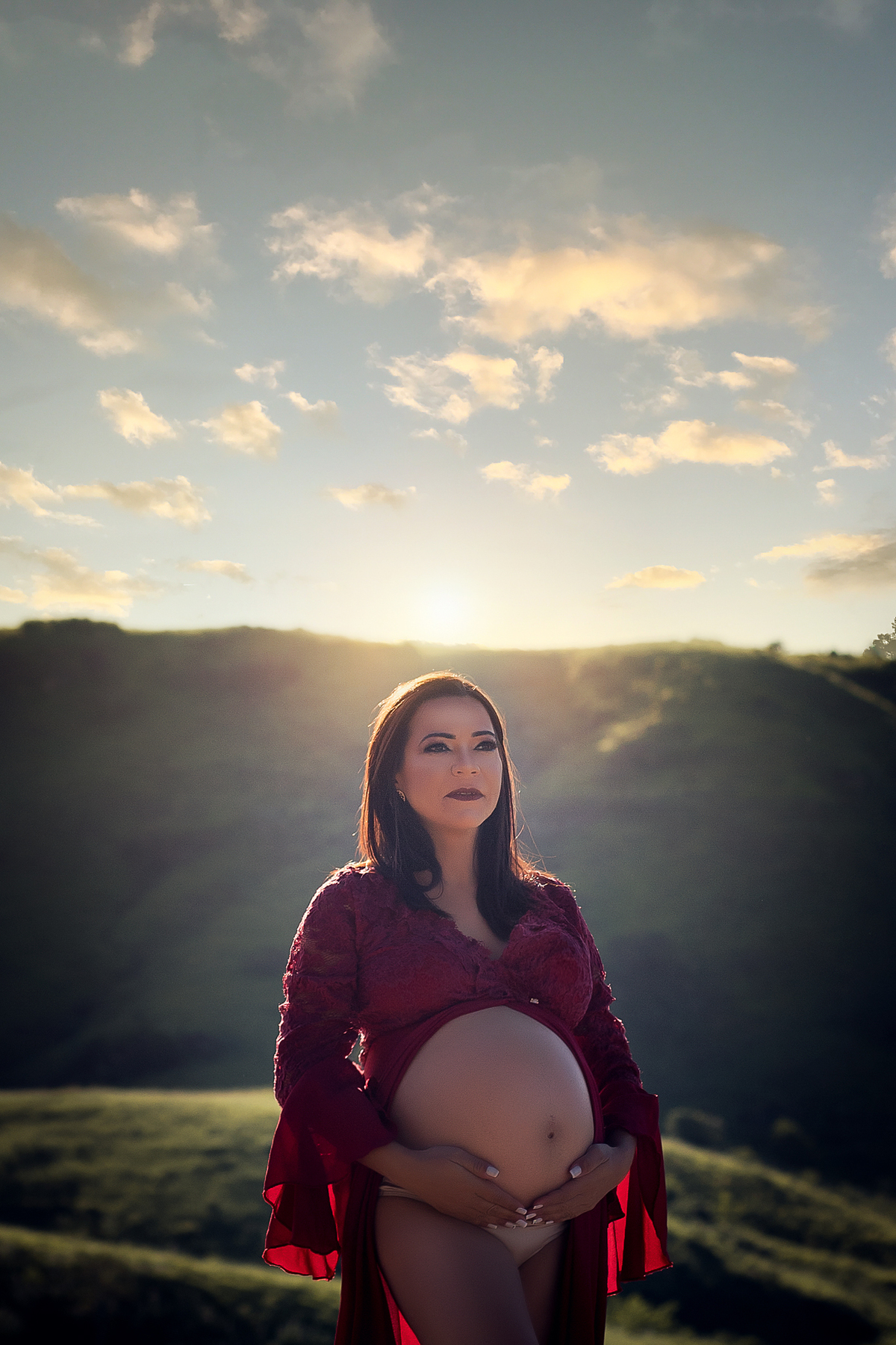Ensaio Gestante no Mirante em Arrozal, à espera de Heitor.