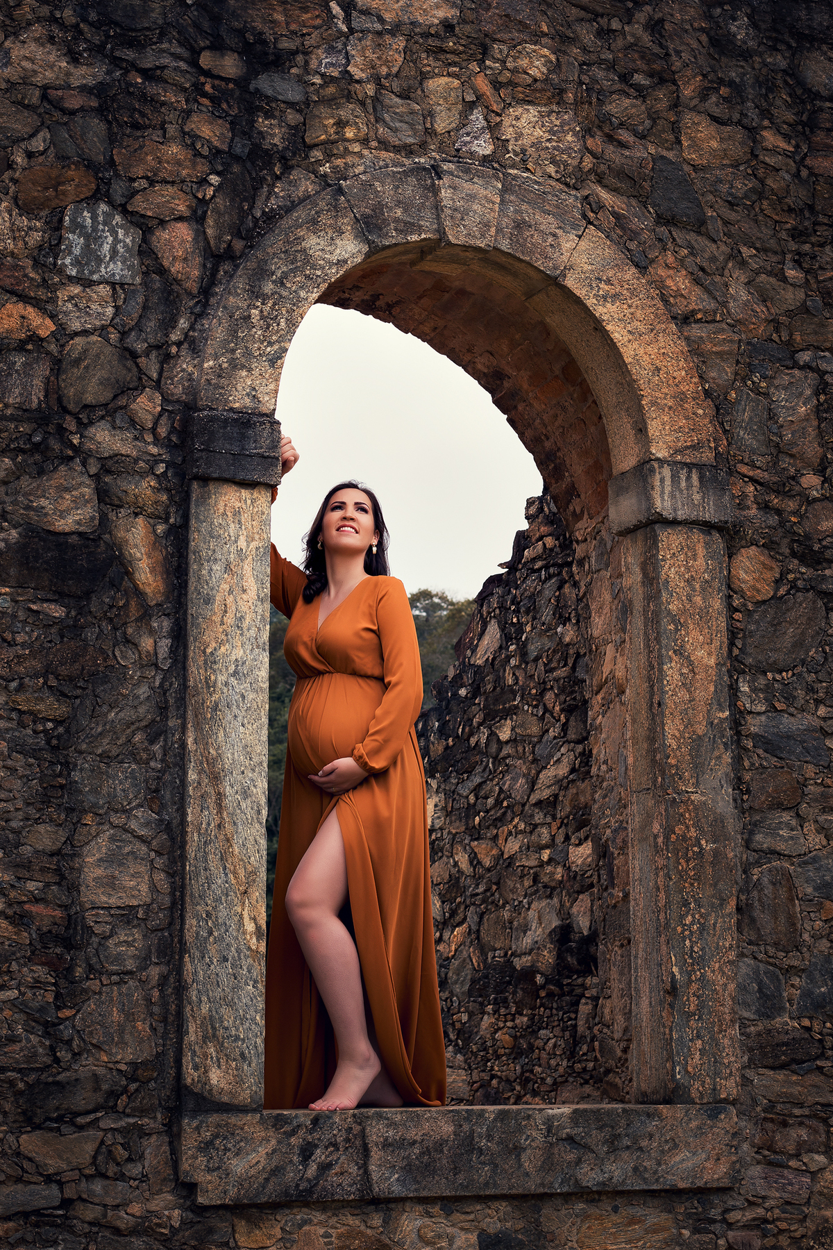 Ensaio Gestante nas Ruínas de Rio Claro, à Espera do Miguel.