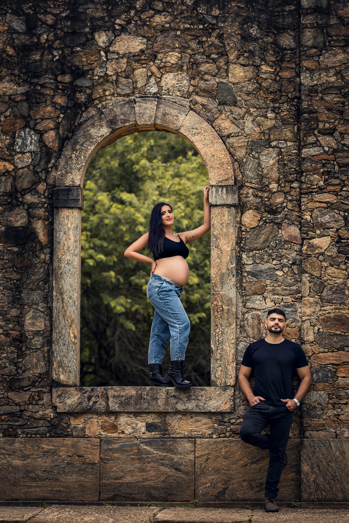 Ensaio Gestante nas Ruínas de Rio Claro, à espera do Henrique.