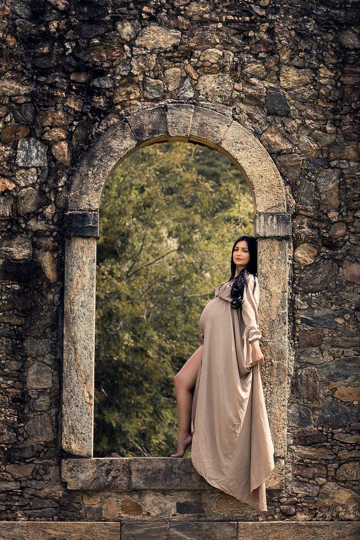 Ensaio Gestante nas Ruínas de Rio Claro, à espera do João Hélio.