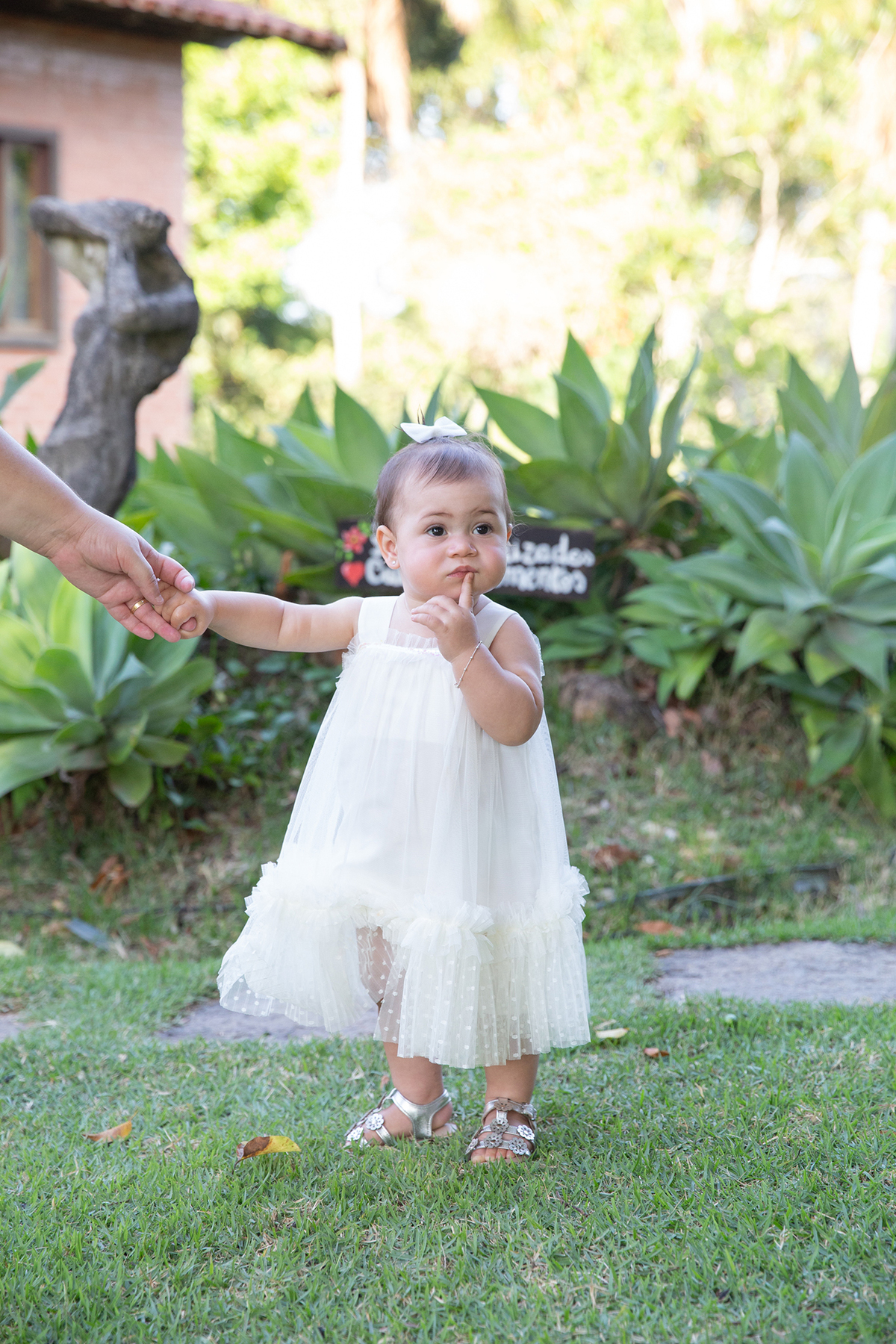 momento diversão da aniversariante no jardim