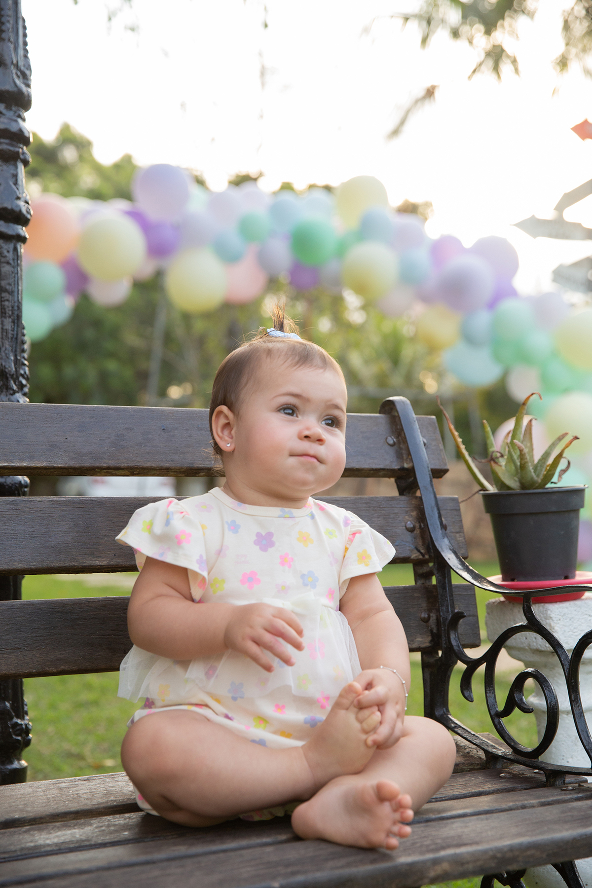 momento diversão da aniversariante no jardim
