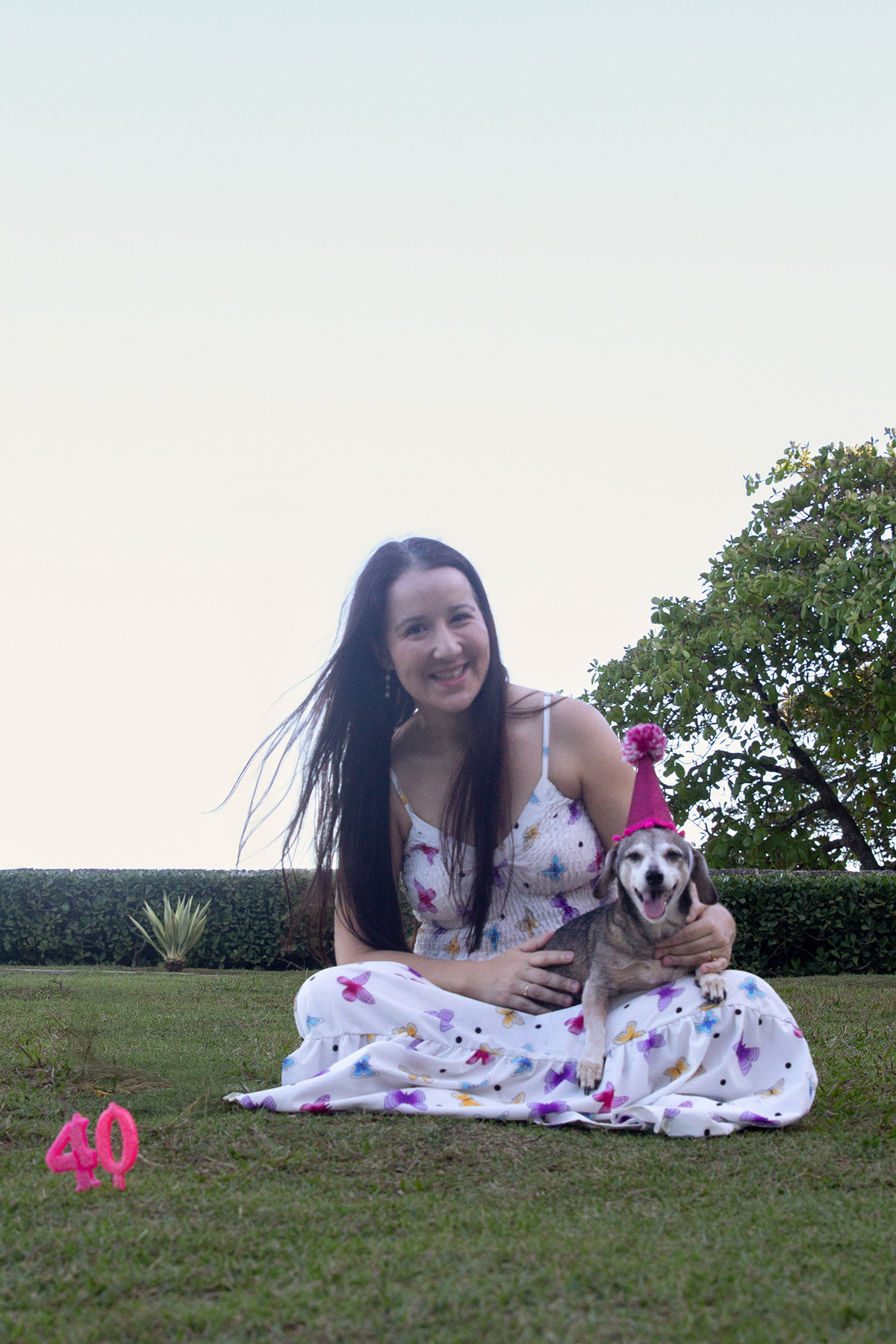 Bia e Junia, durante o ensaio pet num fim de tarde de sol 