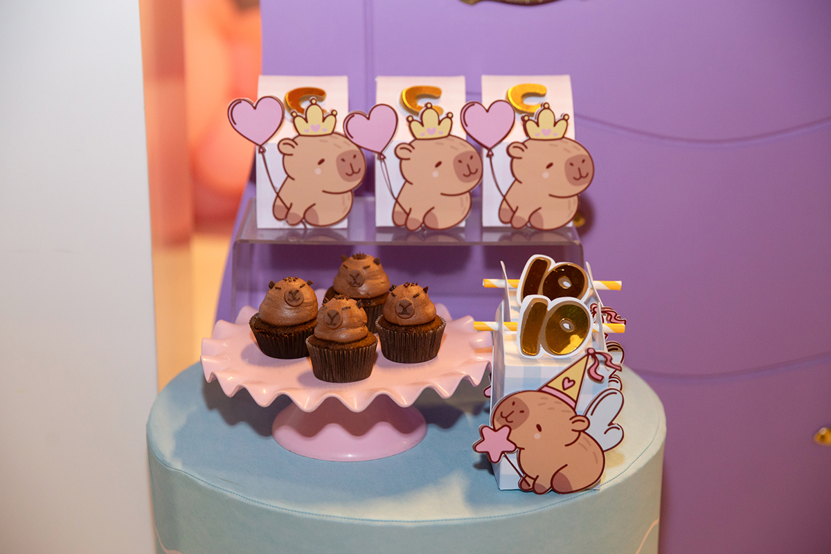 Doces personalizados da festa infantil tema Capivara.