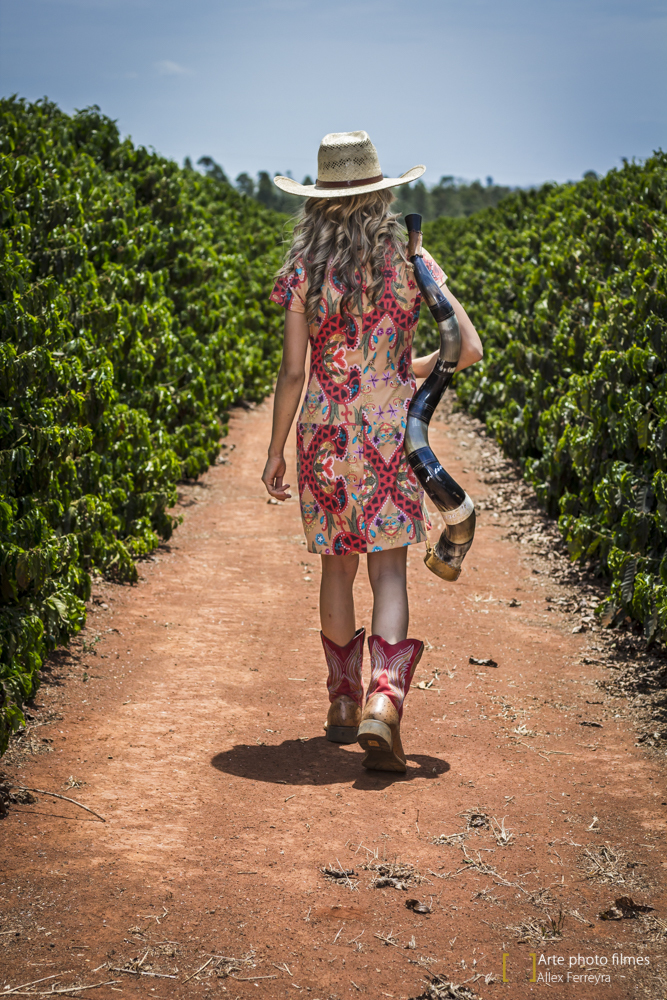 fotógrafo ensaio 15 anos country vestido bota berrante fazenda de café  presidente Olegário  