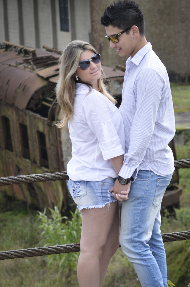 fotografia  ensaio pré-casamento estação de trem paranapiacaba-sp