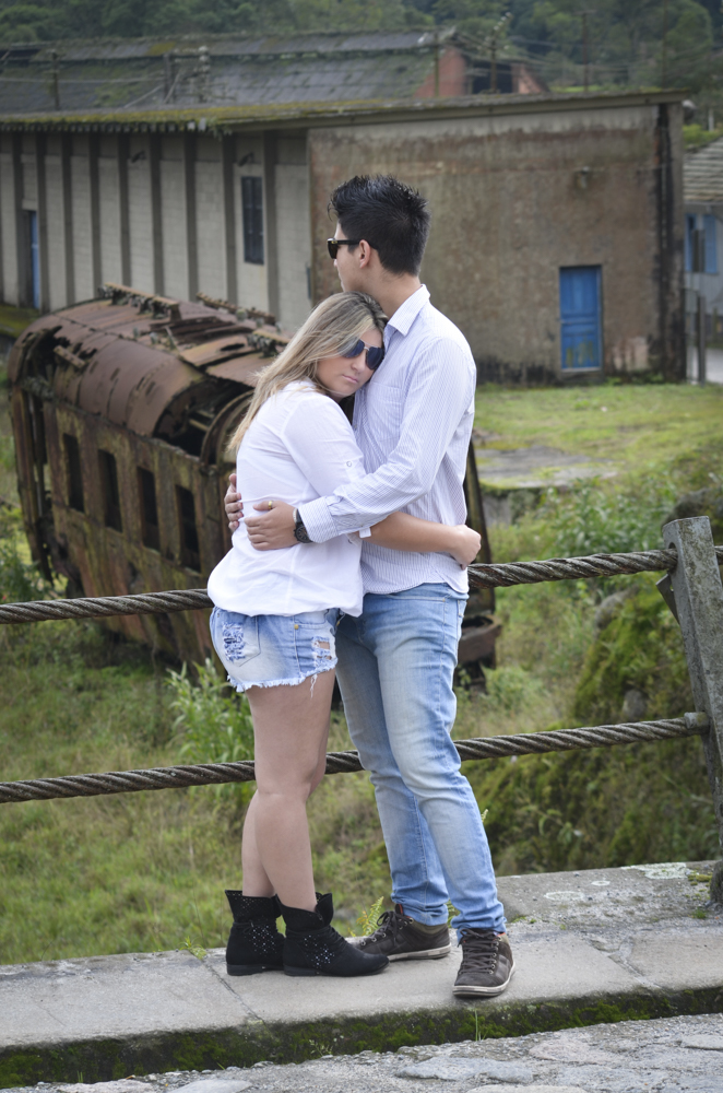 fotografia  ensaio pré-casamento estação de trem paranapiacaba-sp
