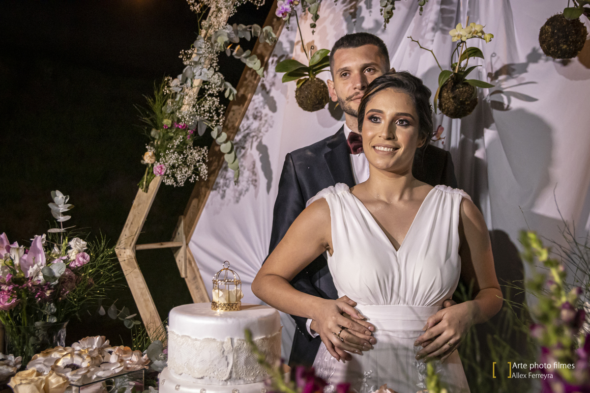 Ensaio fotográfico com os noivos após o casamento