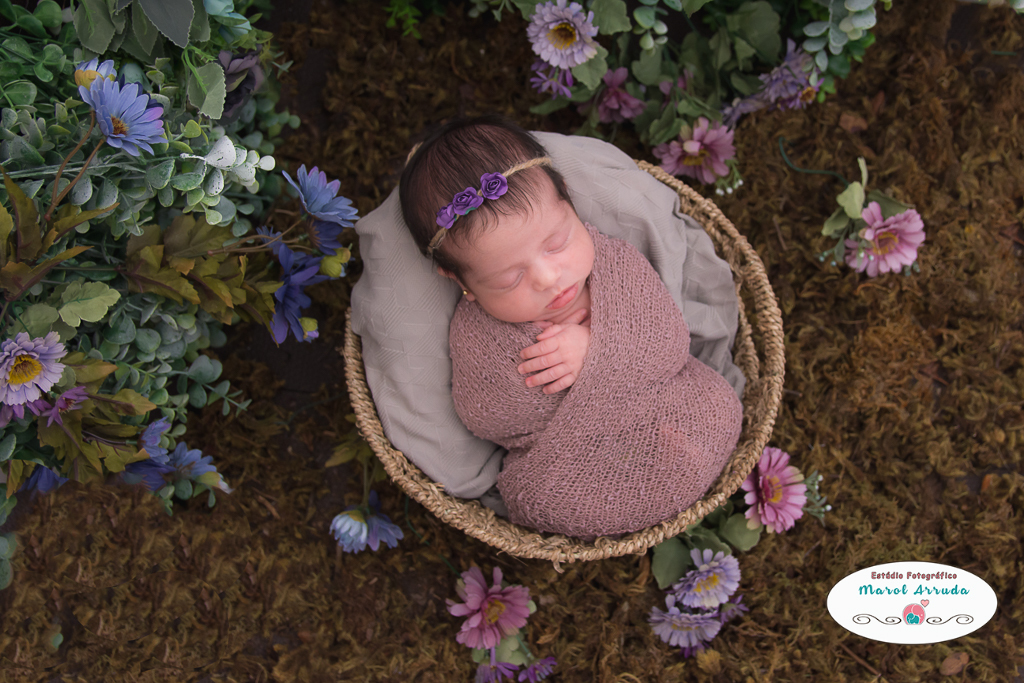 Jardim encanto aqui no Estúdio Marol Arruda - Sessão de fotos newborn