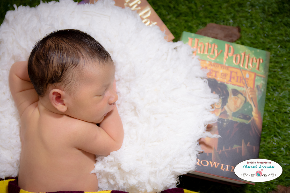 Os papais adoram o Harry Potter, então o estúdio Marol Arruda fez todo ensaio de acordo com o gostinho dos papais