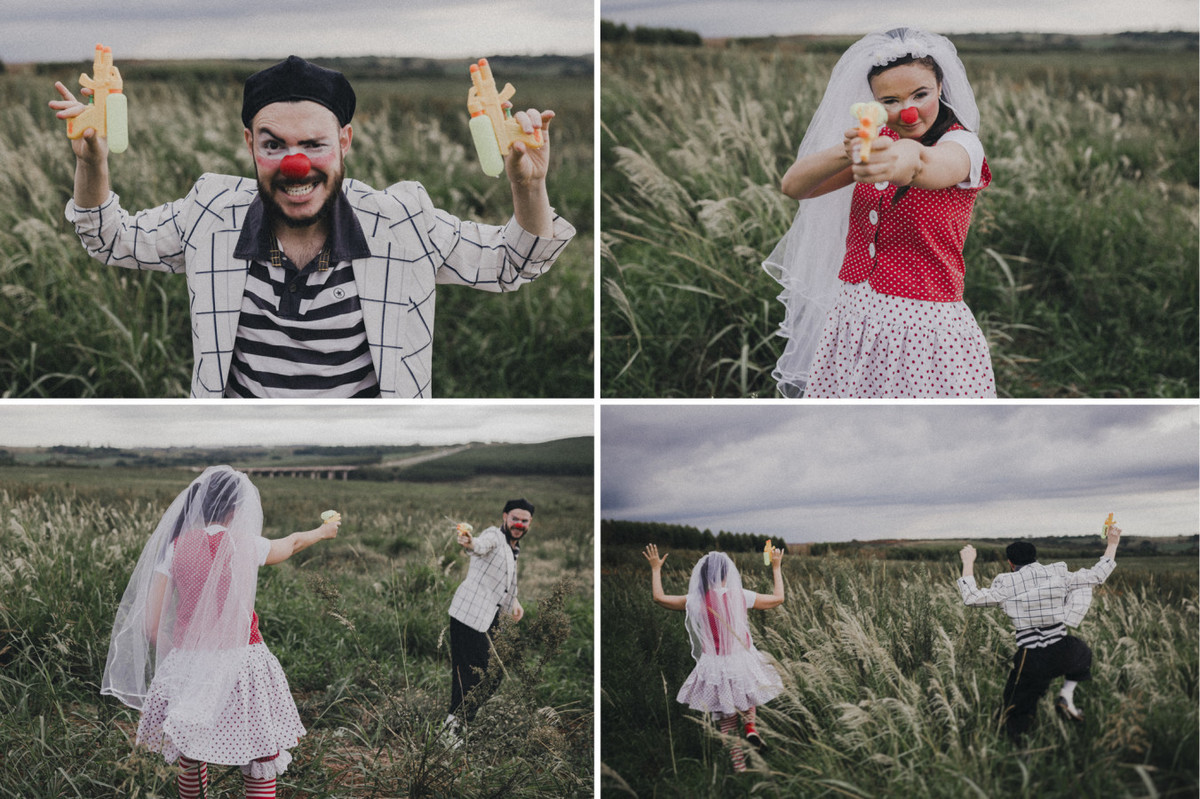 Ensaio em Araras-SP, casal apaixonado. Casal de palhaços - ensaio palhaços - natureza - love 