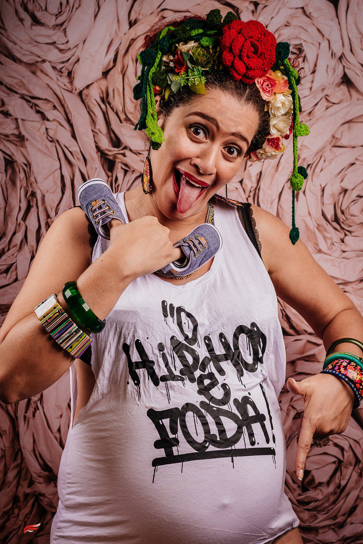 ensaio gestante descontraído frida kahlo hip hop