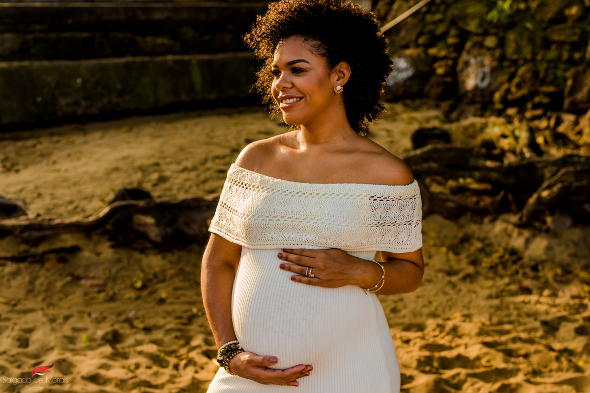gestante ensaio rio de janeiro por do sol