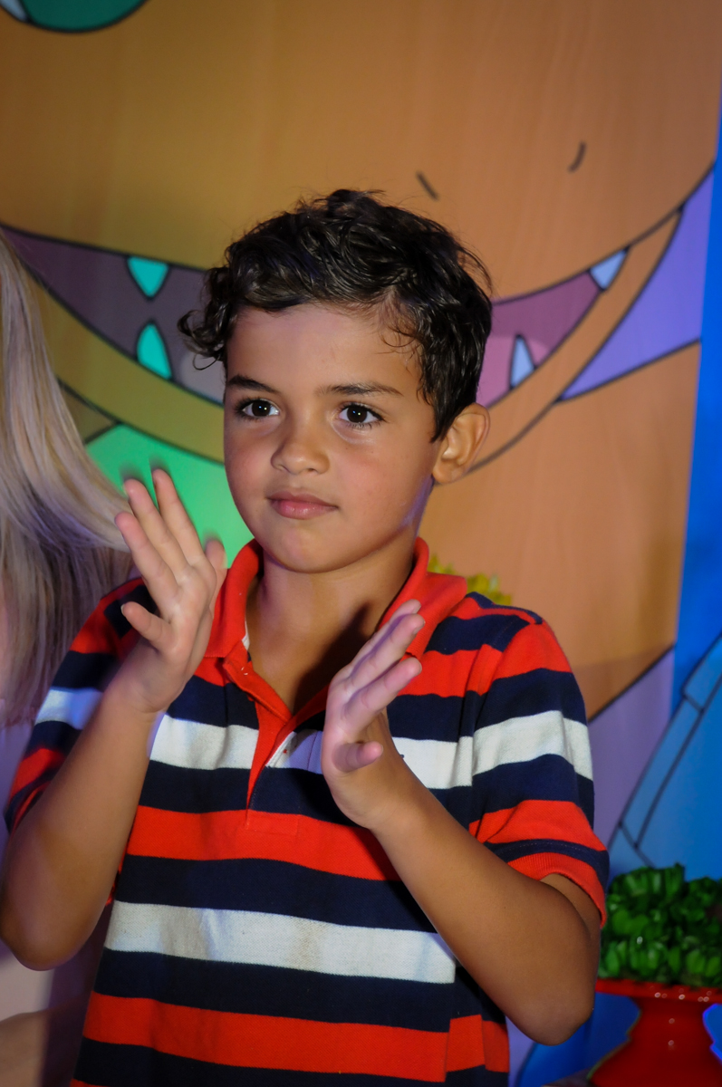 cantando parabéns no Buffet Fantastic World, Morumbi São Paulo, Festa Infantil, aniversário de Jean Gabriel 8 anos, tema da festa Poke Mon