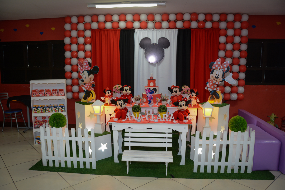 Festa infantil, Ana Clara 2 aninhos, tema da festa Minie Vermelha, Buffet Balão Mágico, Osaco, SP