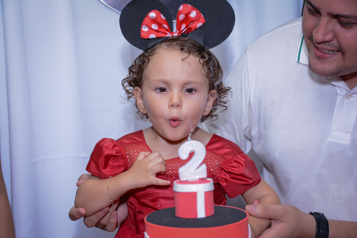 Final de festa na Festa infantil, Ana Clara 2 aninhos, tema da festa Minie Vermelha, Buffet Balão Mágico, Osaco, SP