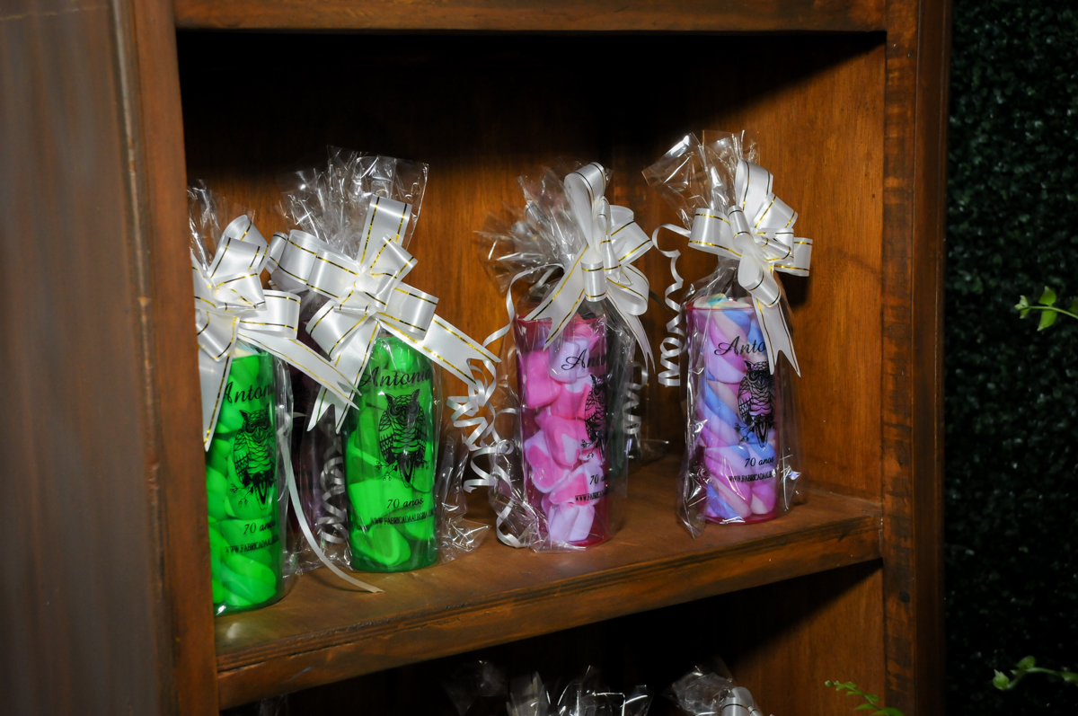 lembrancinhas-para-os-convidados- buffet-fabrica-da-alegria-osasco-sao-paulo-sp-fotografia-adulto-tema-corujas-aniversario-antonia-70-anos