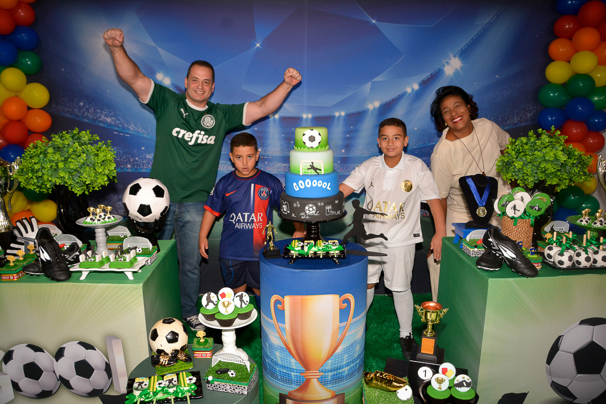 Que alegria contagiante dos pais dos aniversariante comemorando o aniversario ds filhos