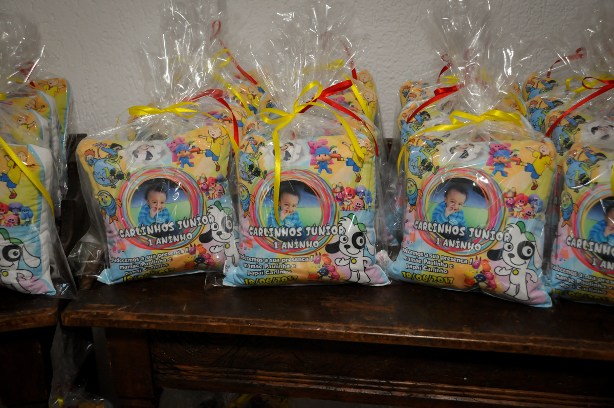 lembrancinha da festa no Buffet Fábrica da Alegria, Morumbi, SP, aniversário de Carlos 1 ano, tema da mesa Discovery Kids