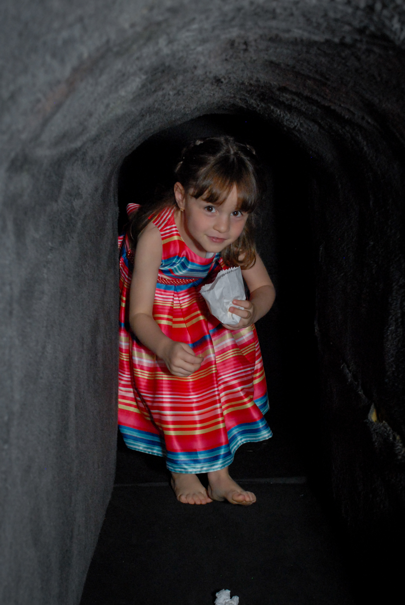 brincndo o túnel no Buffet Tragaluz, aniversário de Pietra 4 anos, tema da festa amor