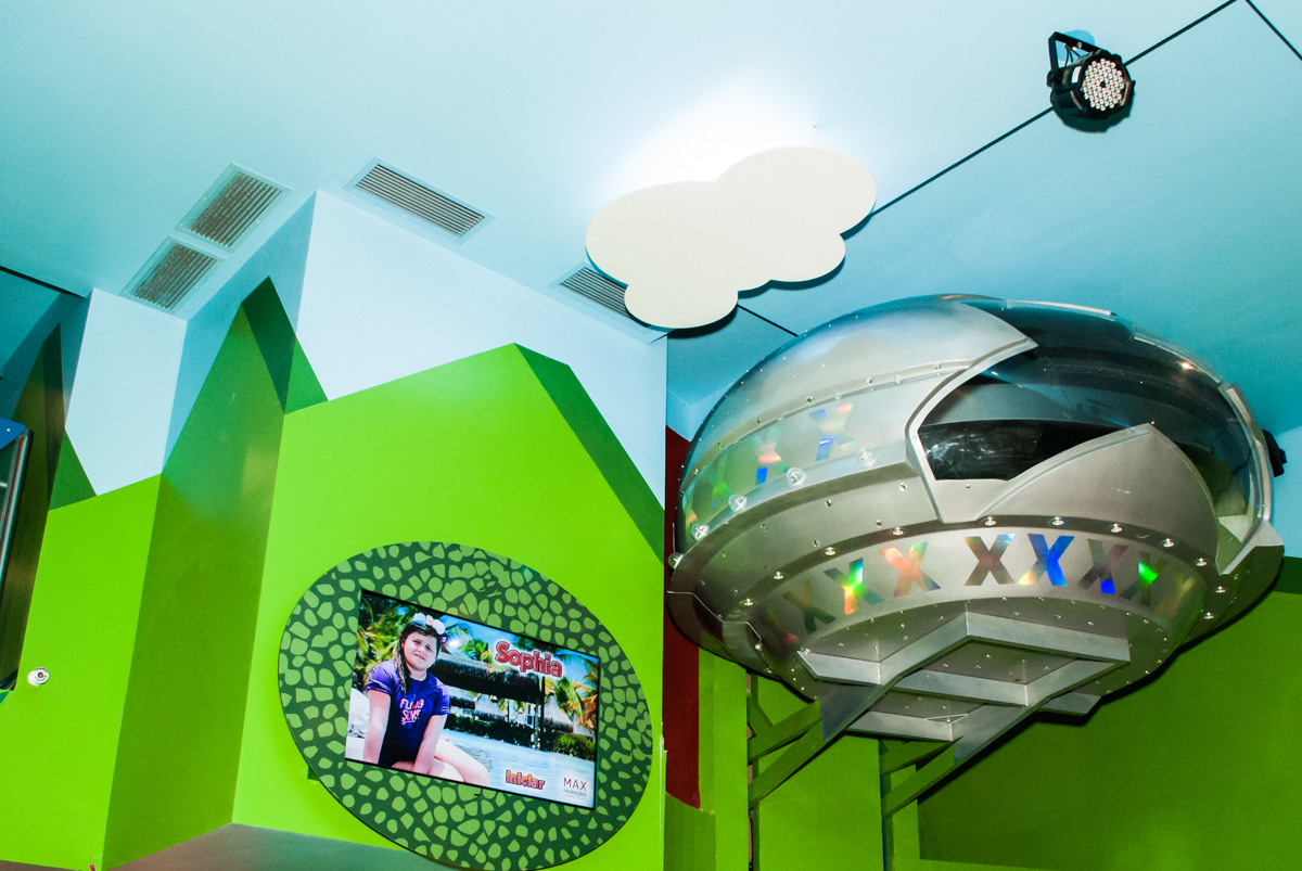 nave espacial no Buffet Casa X, Vila Leopoldina, aniversário de Sophia 7 anos, tema da festa Descendentes