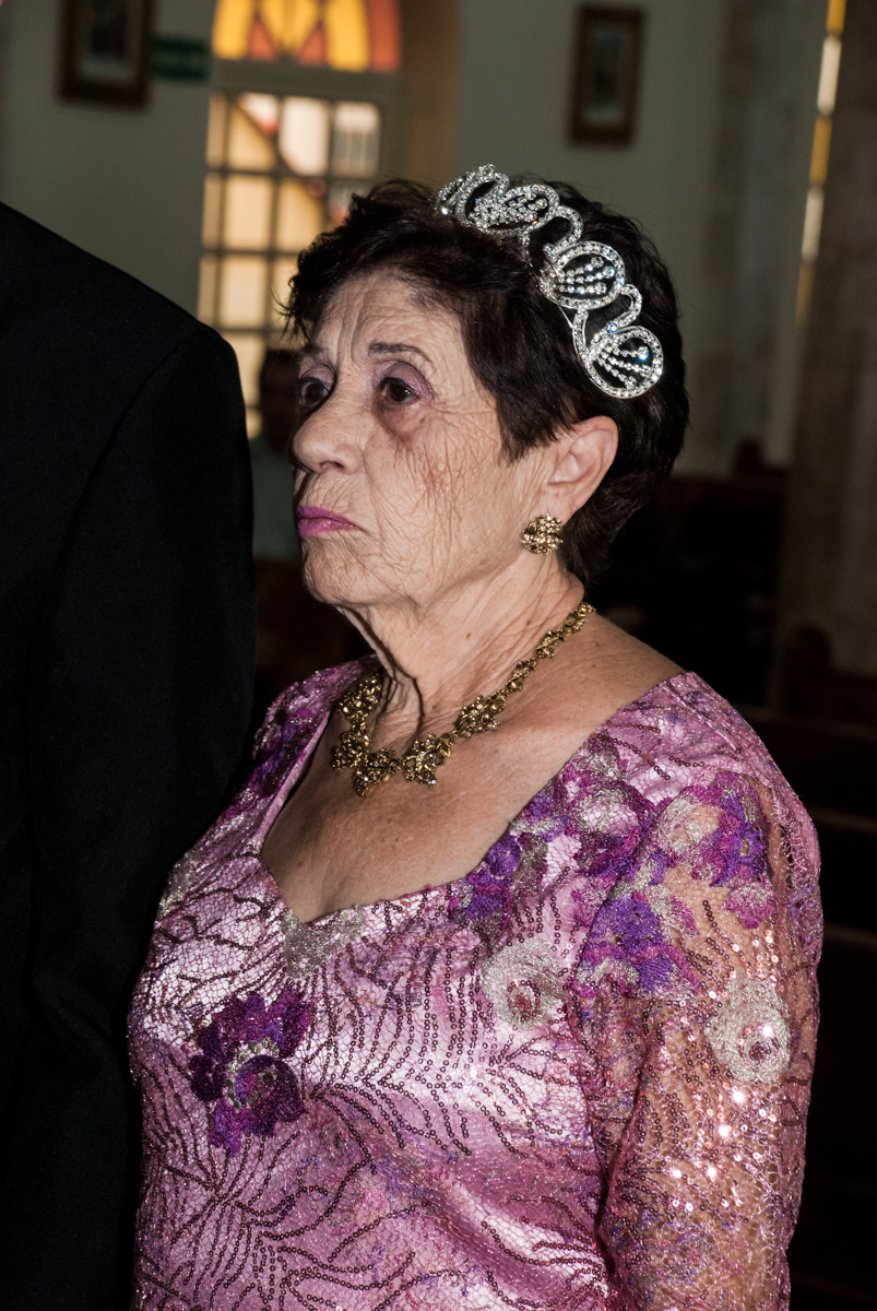 ela diz sim novamente na Bodas de Ouro Maria Luiza e José Rodrigues, igreja Santa Ângela e São Serapio, Ipiranga