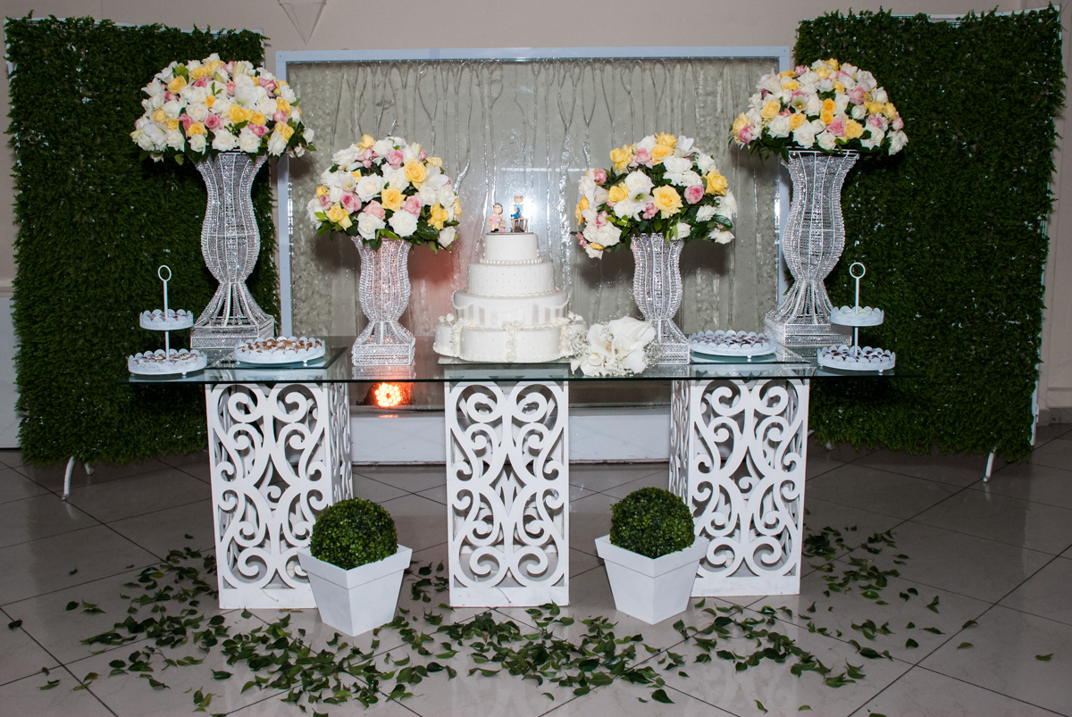 decoração da fesa na Bodas de Ouro Maria Luiza e José Rodrigues, igreja Santa Ângela e São Serapio, Ipiranga