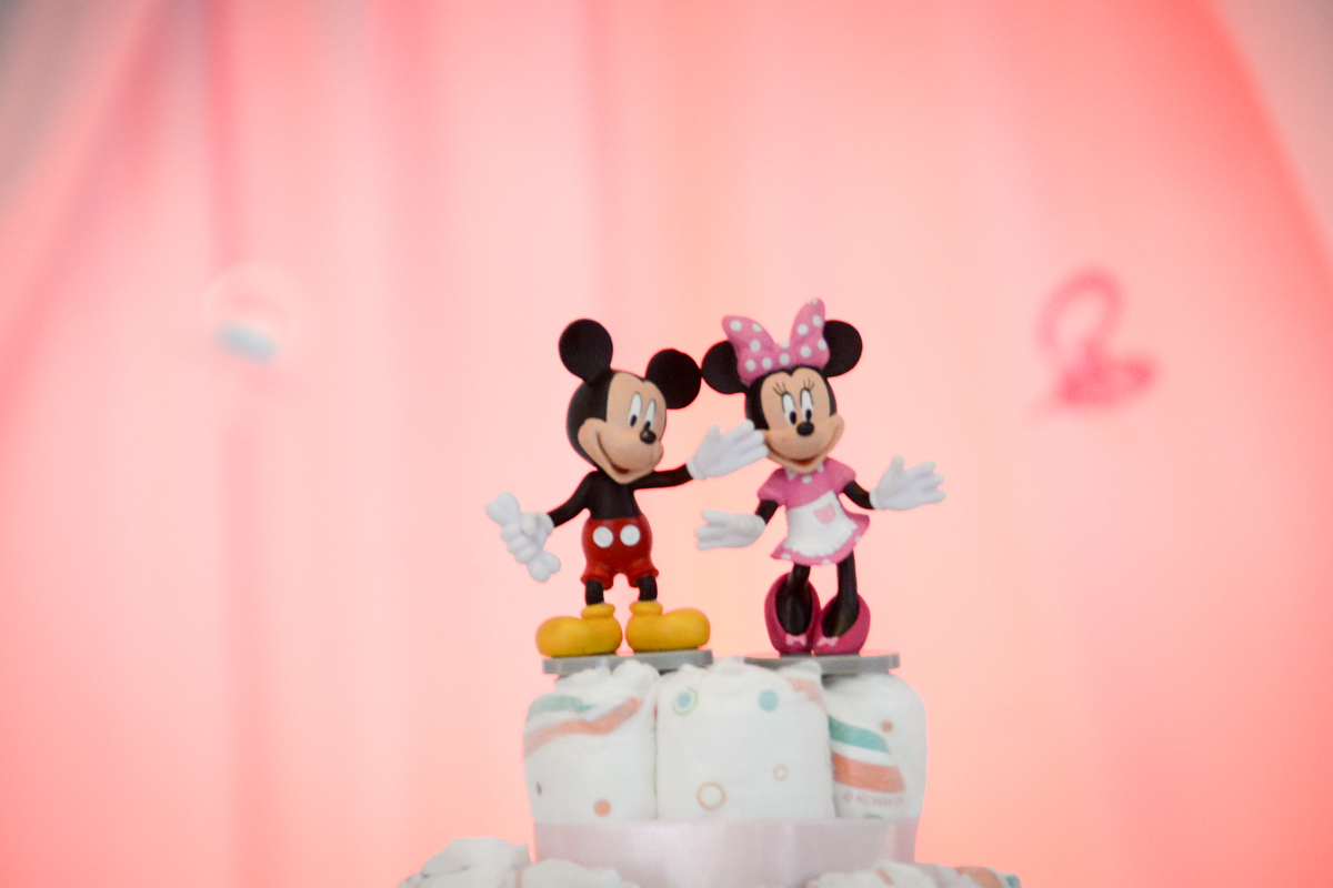 detalhe com a minie e o mickey no Buffet Fábrica da Alegria, cha de bebe de Andrea