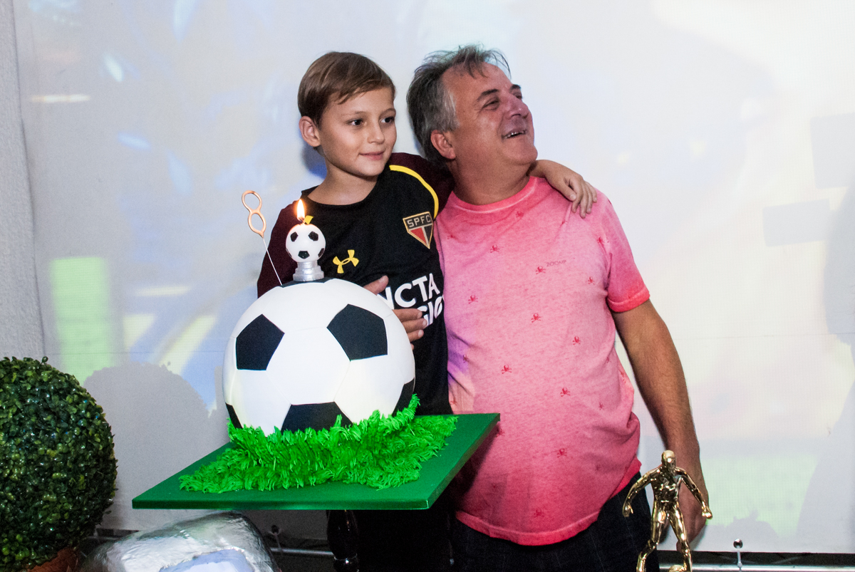 hora do parabéns no Buffet Fábrica da Alegria, Morumbi, São Paulo, aniversário de Beatriz e Miguel 8 anos, tema da festa Unicórnio e Futebol