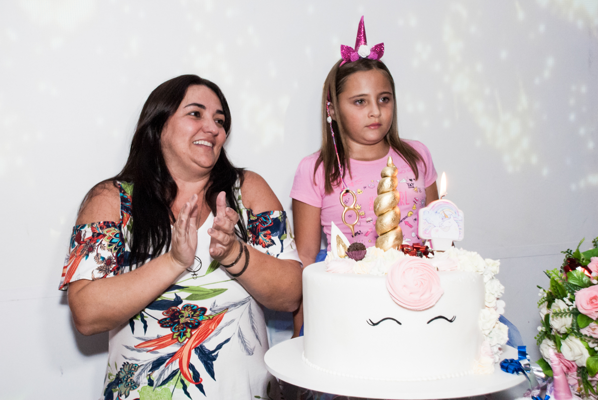 parabéns animado no Buffet Fábrica da Alegria, Morumbi, São Paulo, aniversário de Beatriz e Miguel 8 anos, tema da festa Unicórnio e Futebol