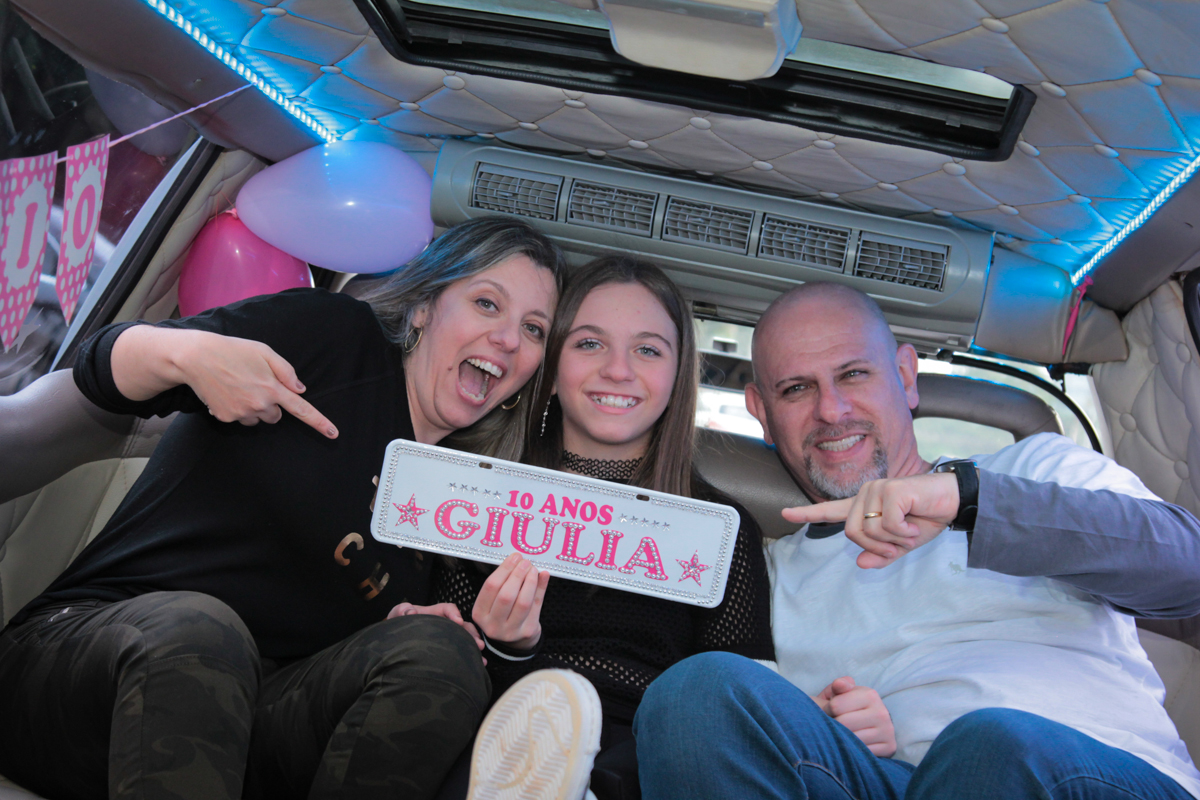 foto com os pais na limousine