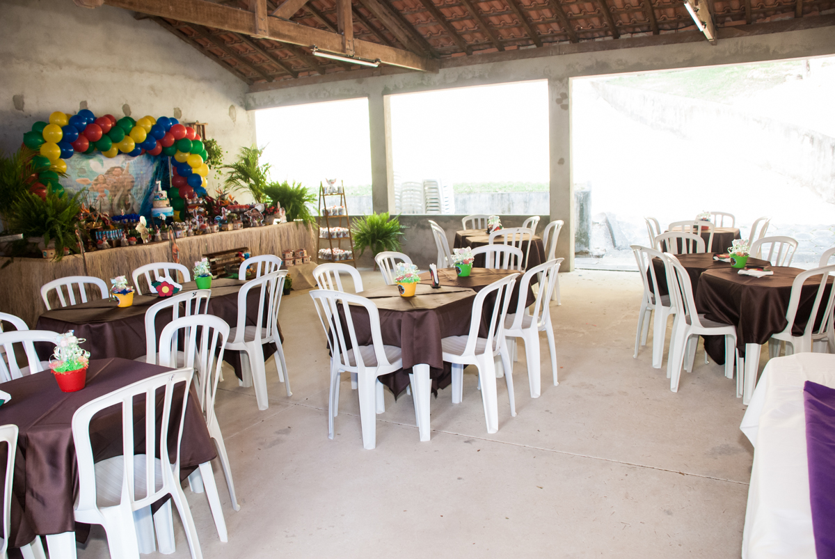 salão decorado para a festa
