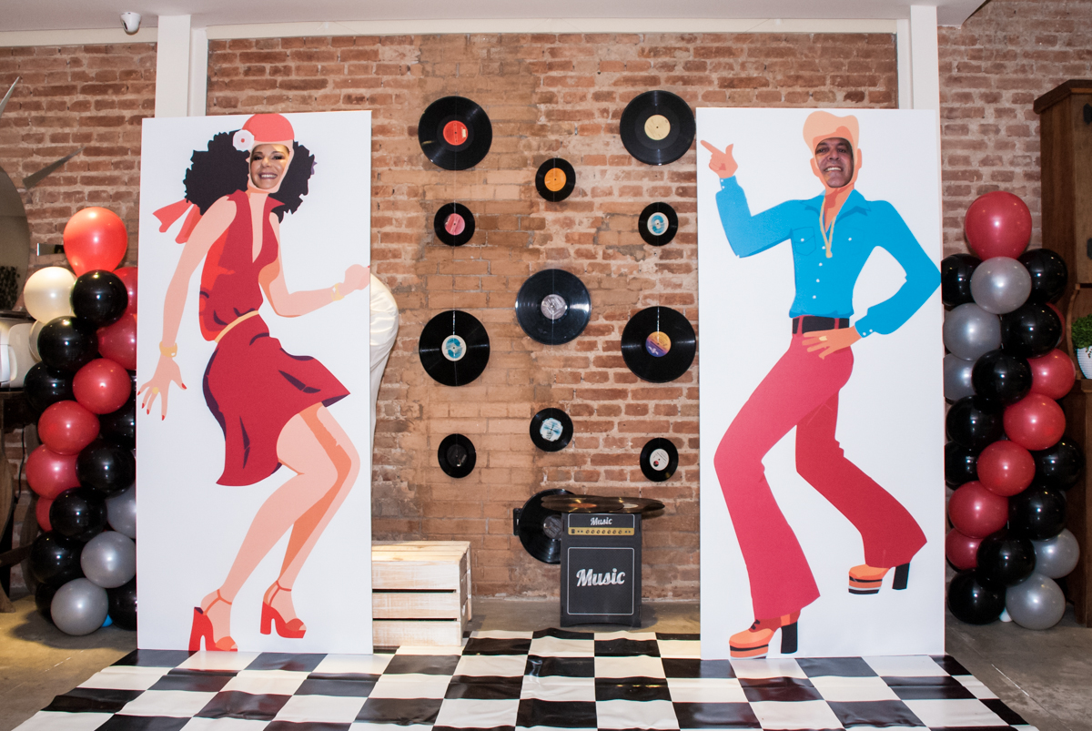 decoração com disco de vinil