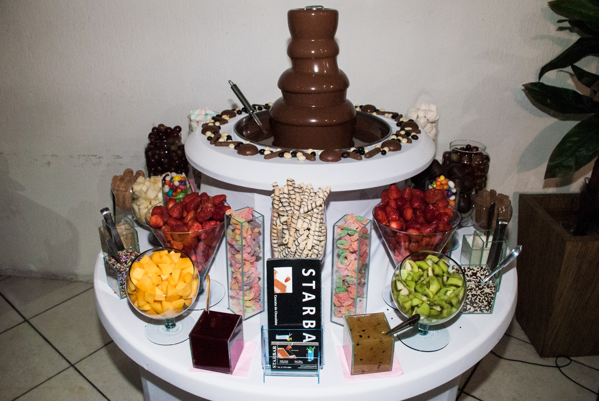 mesa de doces e chocolates