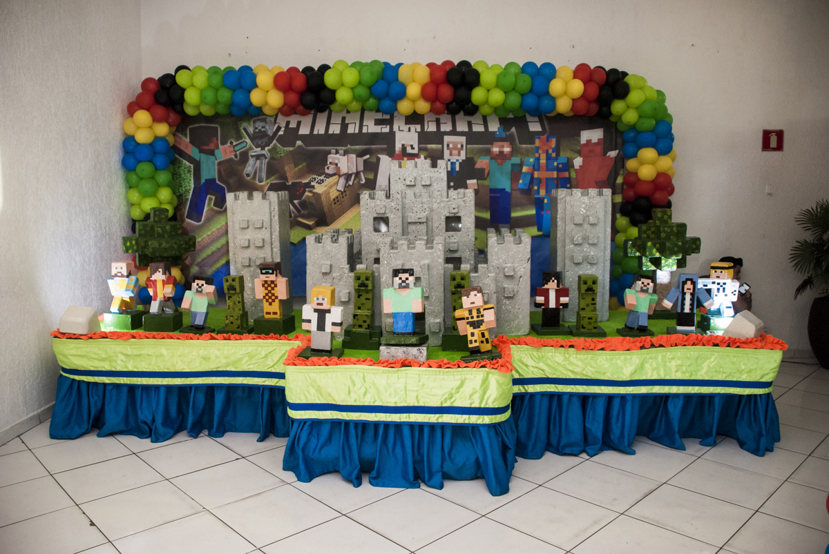 mesa temática mini caraft
