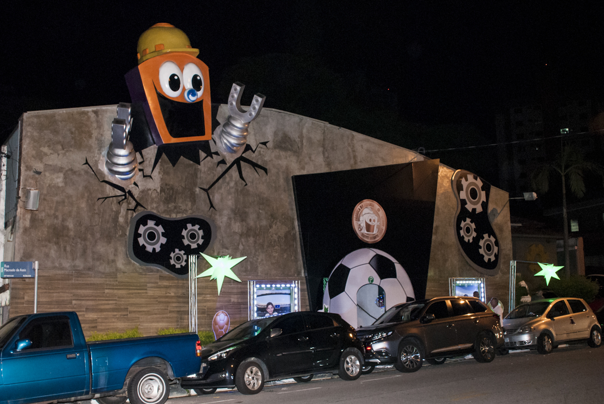 Aniversario de Matheus 10 anos, festa realizada no Buffet Fábrica da Alegria, Osasco, São Paulo, tema da festa Futebol time palmeiras