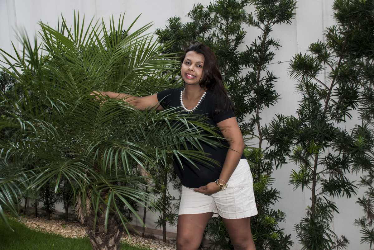 pose para a foto na palmeira