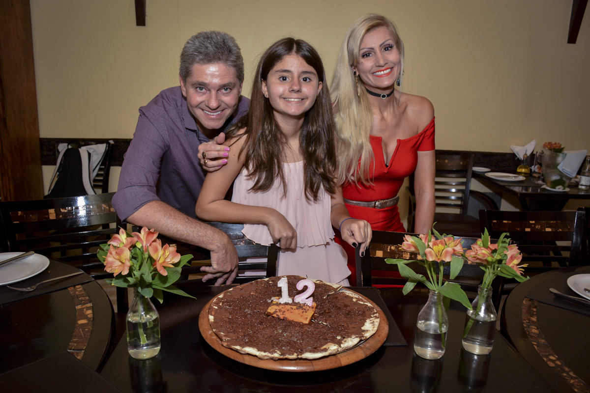 final da festa da Luana com os pais